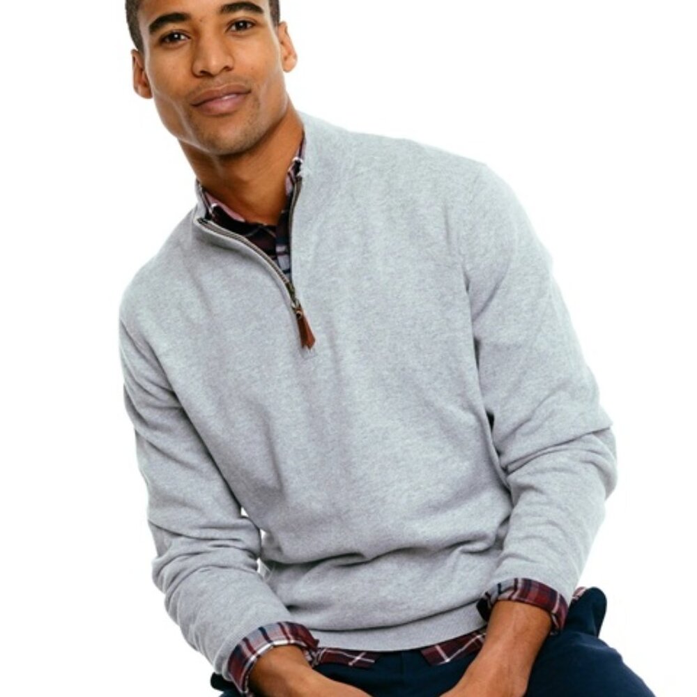 NWT Southern Tide Jade Croaker Quarter Zip Sweater Grey Men's 2XL MSRP $125
